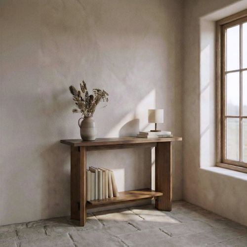 Meuble D'entrée En Bois Massif Noyer 120x75