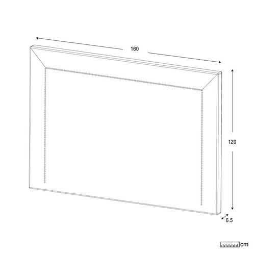 Tête De Lit Tapissée En Bois Beige 160x120