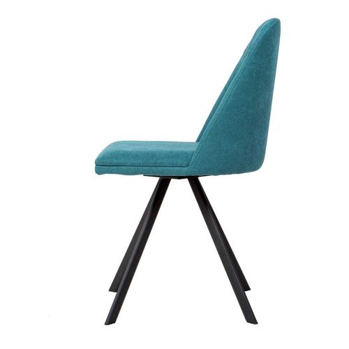 Deepa - Deepa - Chaise De Salle À Manger Avec Pieds Gris Et Assise Bleue