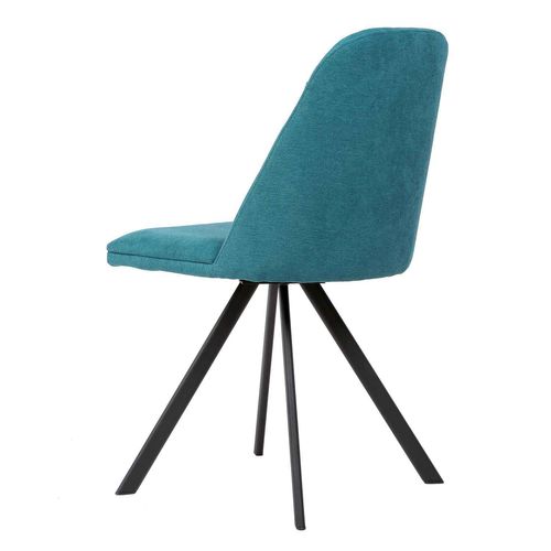 Deepa - Deepa - Chaise De Salle À Manger Avec Pieds Gris Et Assise Bleue