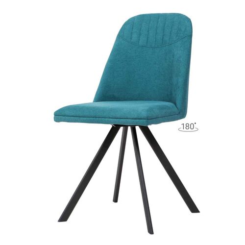 Deepa - Deepa - Chaise De Salle À Manger Avec Pieds Gris Et Assise Bleue