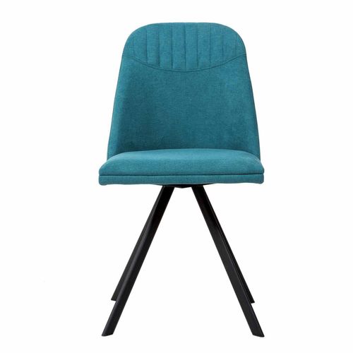 Deepa - Deepa - Chaise De Salle À Manger Avec Pieds Gris Et Assise Bleue