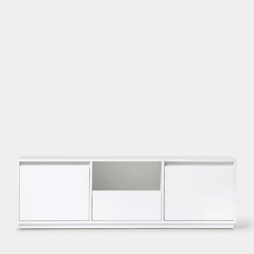 Meuble TV En Laqué Blanc 148x47cm