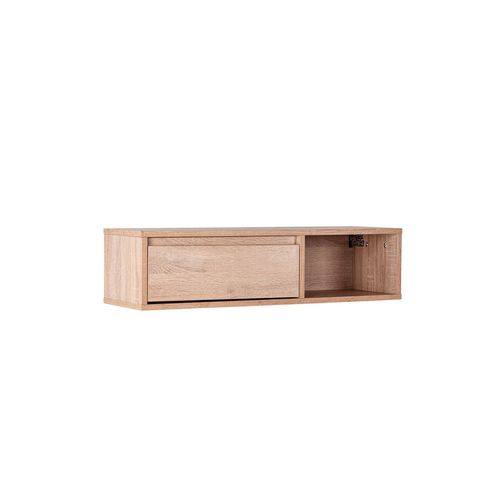 Table Console Flottant En Bois Naturel 80x20cm