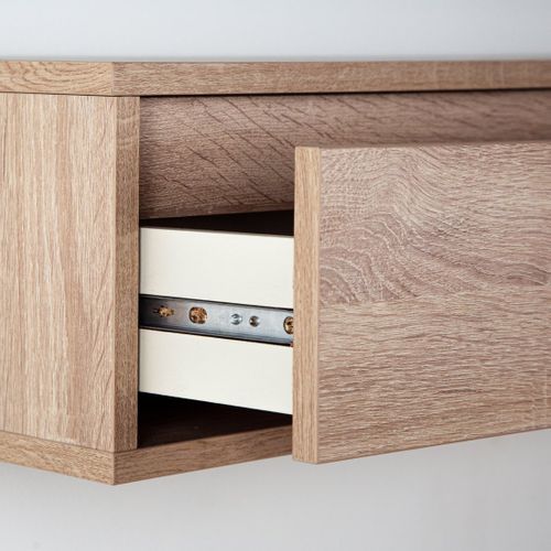 Table Console Flottant En Bois Naturel 80x20cm