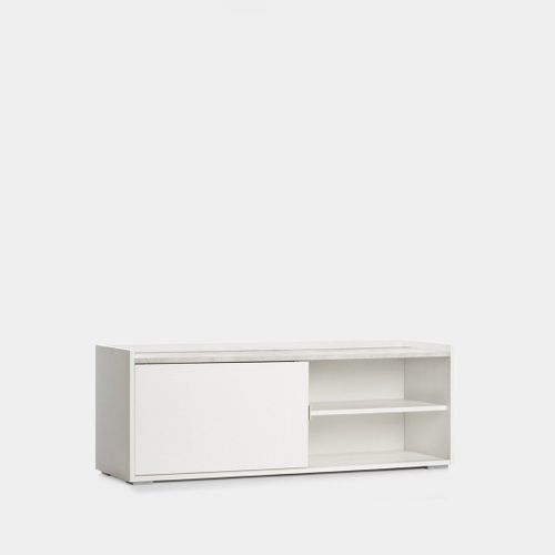 Meuble TV En Laqué Blanc 140x51cm