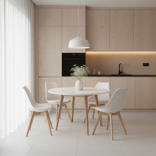 Chaise De Cuisine En Plastique Blanc 48x82cm