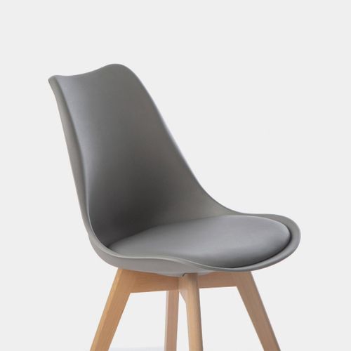 Chaise De Cuisine En Plastique Gris 48x82cm