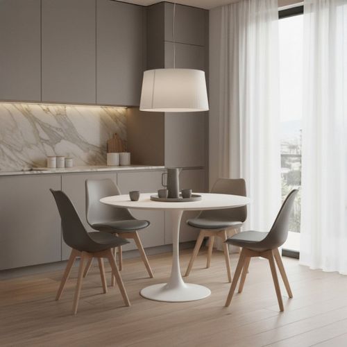 Chaise De Cuisine En Plastique Gris 48x82cm