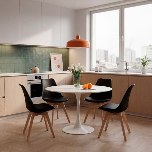 Chaise De Cuisine En Plastique Noir 48x82cm