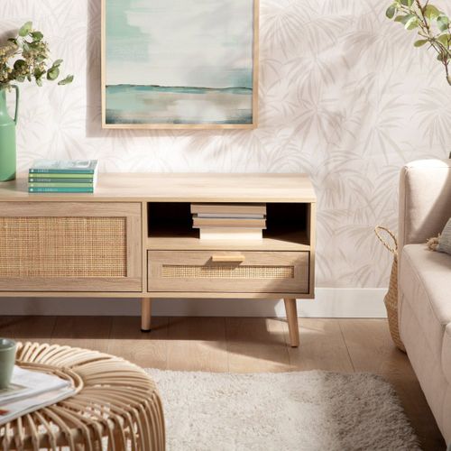 Meuble TV En Rotin Naturel 160x50cm