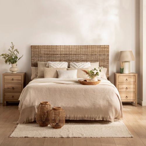 Table De Chevet 3 Tiroirs En Bois Naturel 45x70cm