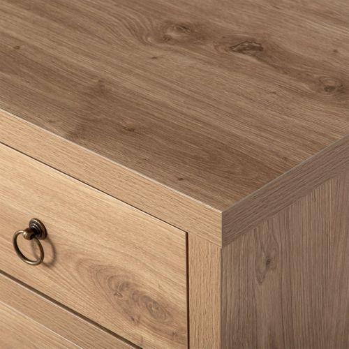 Table De Chevet 3 Tiroirs En Bois Naturel 45x70cm