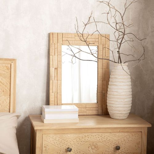 Miroir Mural Rectangulaire 60x45 En Bois De Manguier Nicole