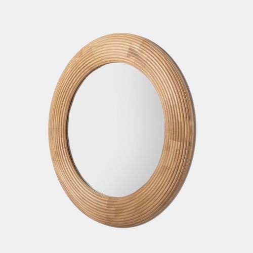 Miroir Rond Mural Ø68 En Bois De Mangue Aura