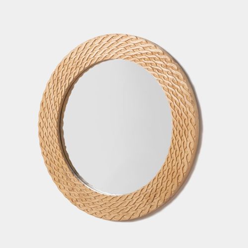 Miroir Rond Mural Ø65 En Bois De Mangue Michele