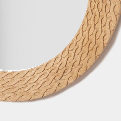 Miroir Rond Mural Ø65 En Bois De Mangue Michele