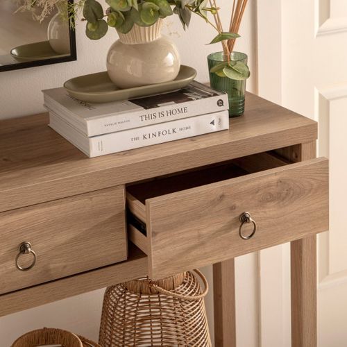 Table Console En Bois Naturel 120x85cm