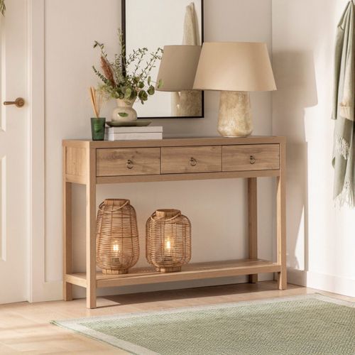 Table Console En Bois Naturel 120x85cm