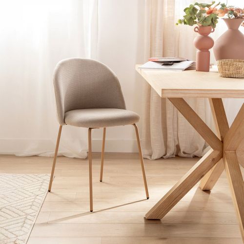 Chaise De Salle à Manger En Tissu Beige 48x81cm