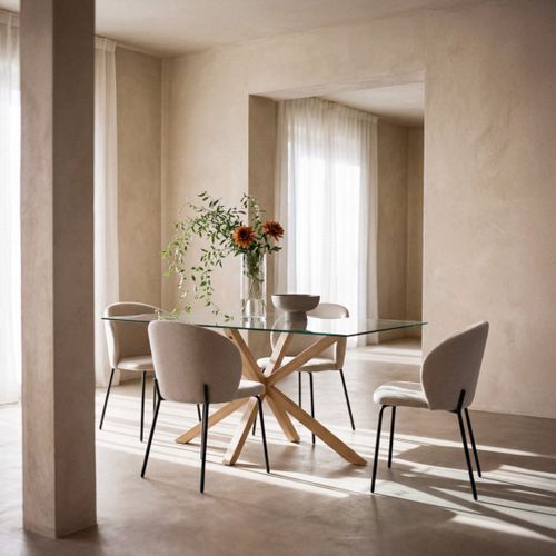 Chaise De Salle à Manger En Tissu Beige 49x80cm