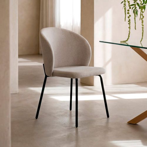 Chaise De Salle à Manger En Tissu Beige 49x80cm