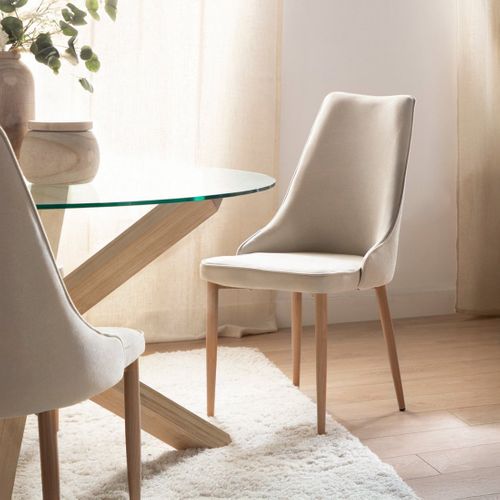 Chaise De Salle à Manger En Tissu Beige 45x95cm