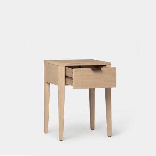 Table De Chevet 1 Tiroir En Bois Naturel 45x60cm