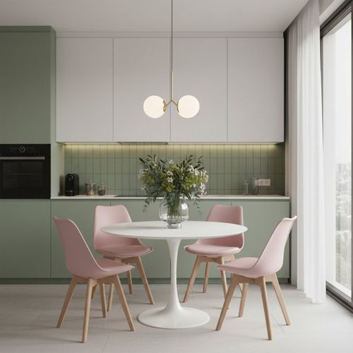 Chaise De Cuisine En Plastique Rose 48x82cm