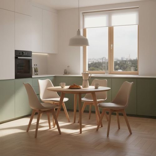 Chaise De Cuisine En Plastique Beige 48x82cm