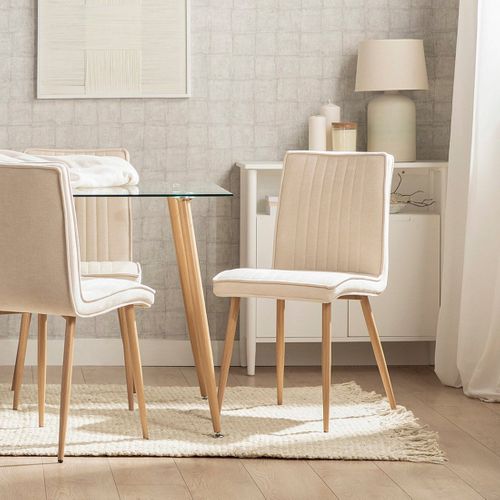 Chaise De Salle à Manger En Tissu Beige 44x86cm