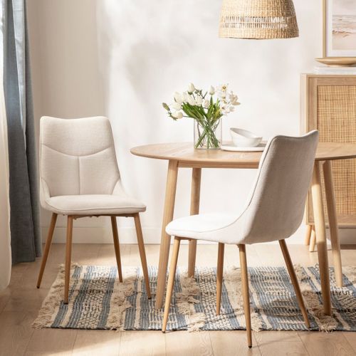 Chaise De Salle à Manger En Tissu Beige 46x85cm