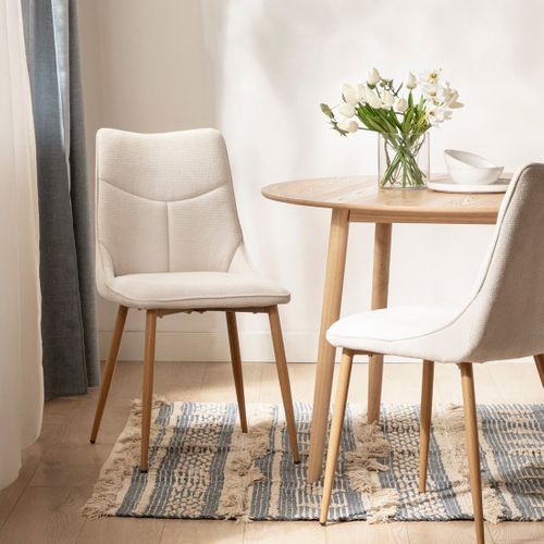 Chaise De Salle à Manger En Tissu Beige 46x85cm