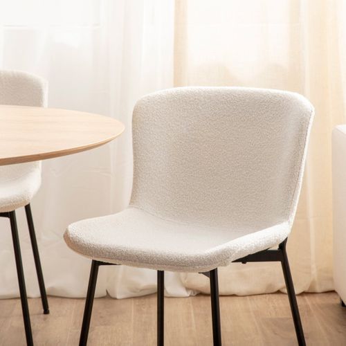 Chaise De Salle à Manger En Bouclé Beige 50x80cm