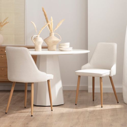 Chaise De Salle à Manger En Tissu Beige 52x87cm