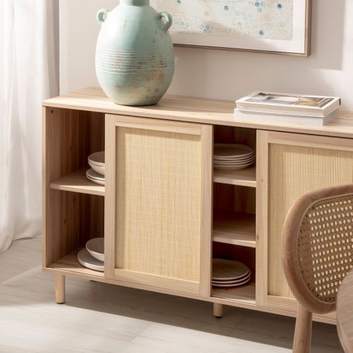 Buffet Bas En Bois Naturel 120x76cm