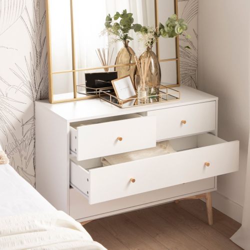 Commode En Laqué Blanc 100x76cm