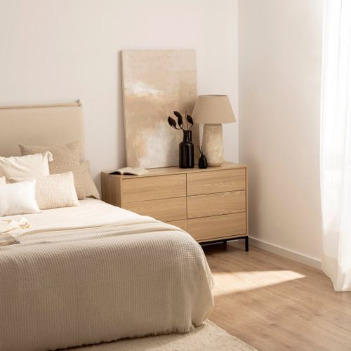 Commode Double En Bois Naturel 120x76cm