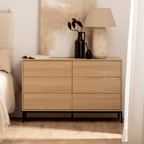 Commode Double En Bois Naturel 120x76cm