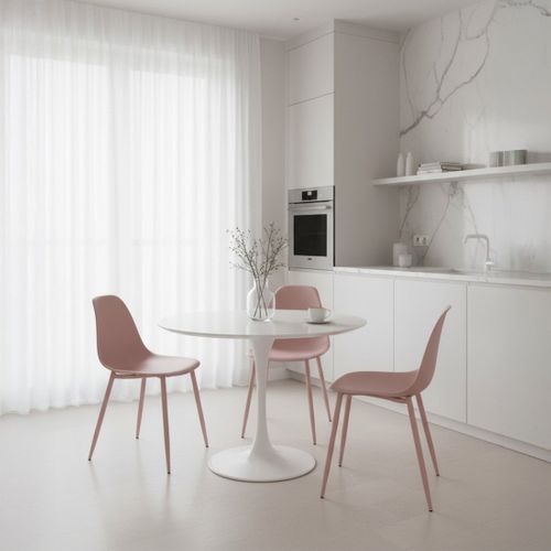 Chaise De Salle à Manger En Plastique Rose 45x80cm