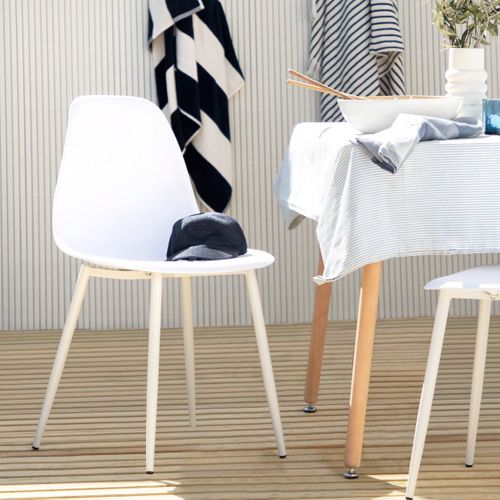 Chaise De Salle à Manger En Plastique Blanc 45x80cm