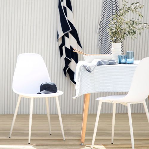 Chaise De Salle à Manger En Plastique Blanc 45x80cm