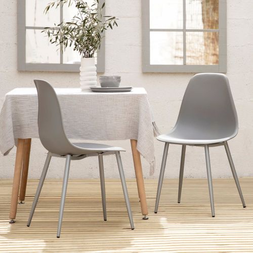 Chaise De Salle à Manger En Plastique Gris 45x80cm