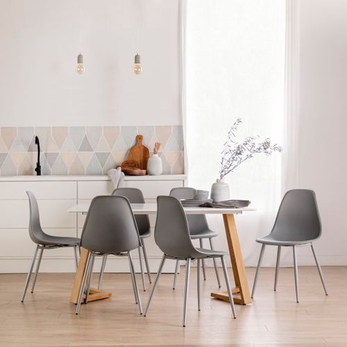 Chaise De Salle à Manger En Plastique Gris 45x80cm