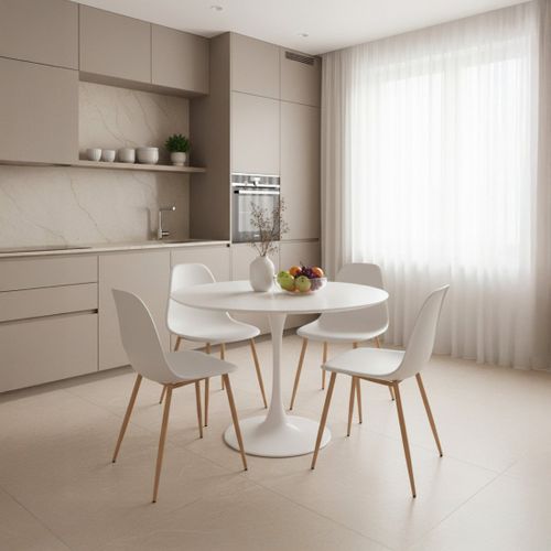 Chaise De Salle à Manger En Plastique Blanc 45x80cm