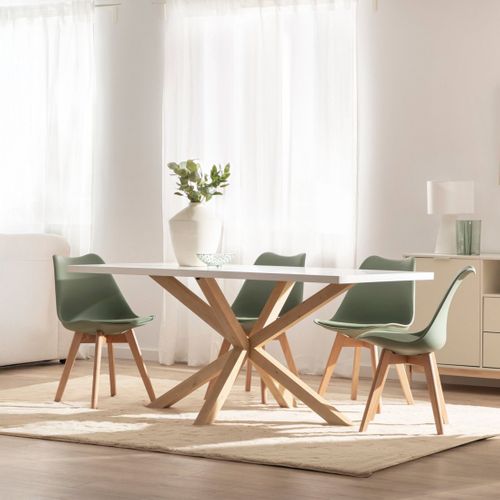 Table Fixe En Bois Blanc 160x76cm