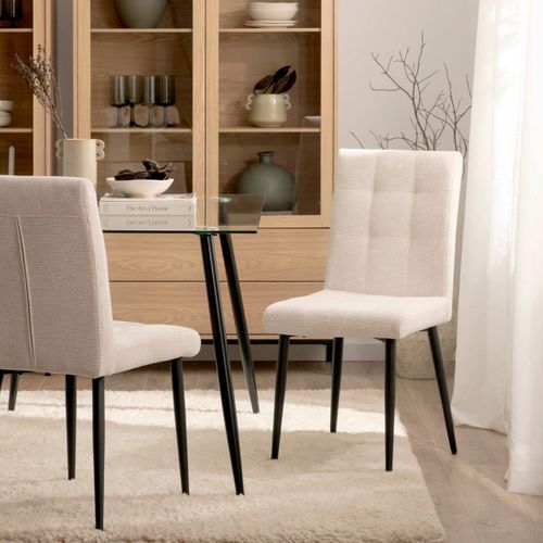 Chaise De Salle à Manger En Tissu Beige 44x92cm