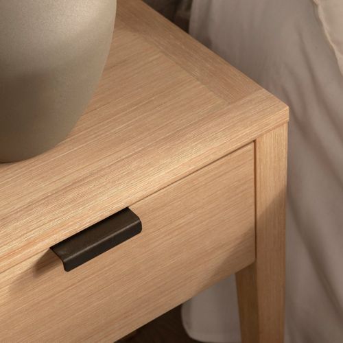 Table De Chevet 1 Tiroir En Bois Naturel 45x60cm