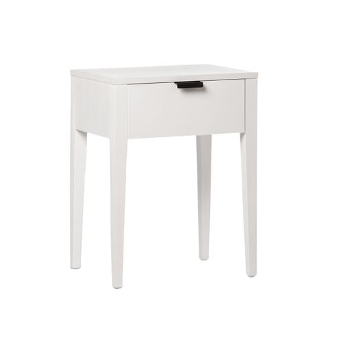 Table De Chevet 1 Tiroir En Laqué Blanc 45x60cm