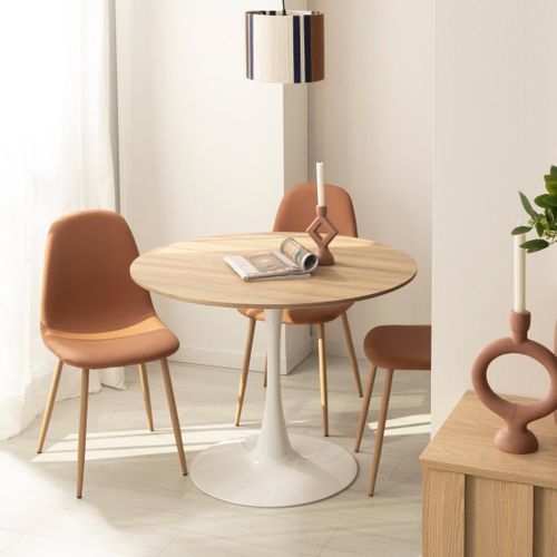 Table Fixe En Bois Naturel 100x73cm